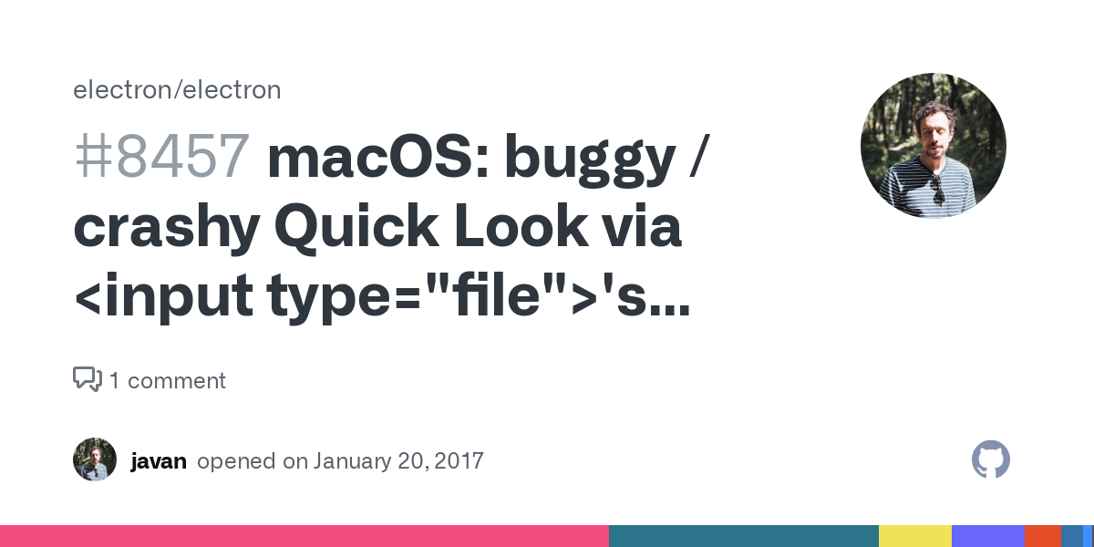 macOS: buggy / crashy Quick Look via <input type="file">'s open dialog
