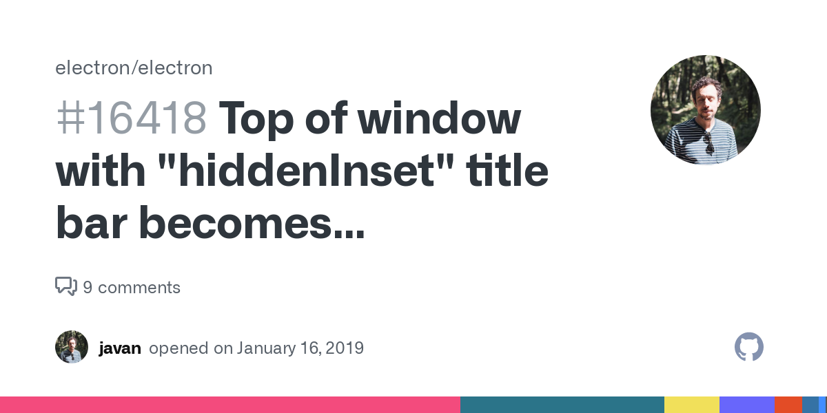 Top of window with "hiddenInset" title bar becomes unresponsive after exiting fullscreen