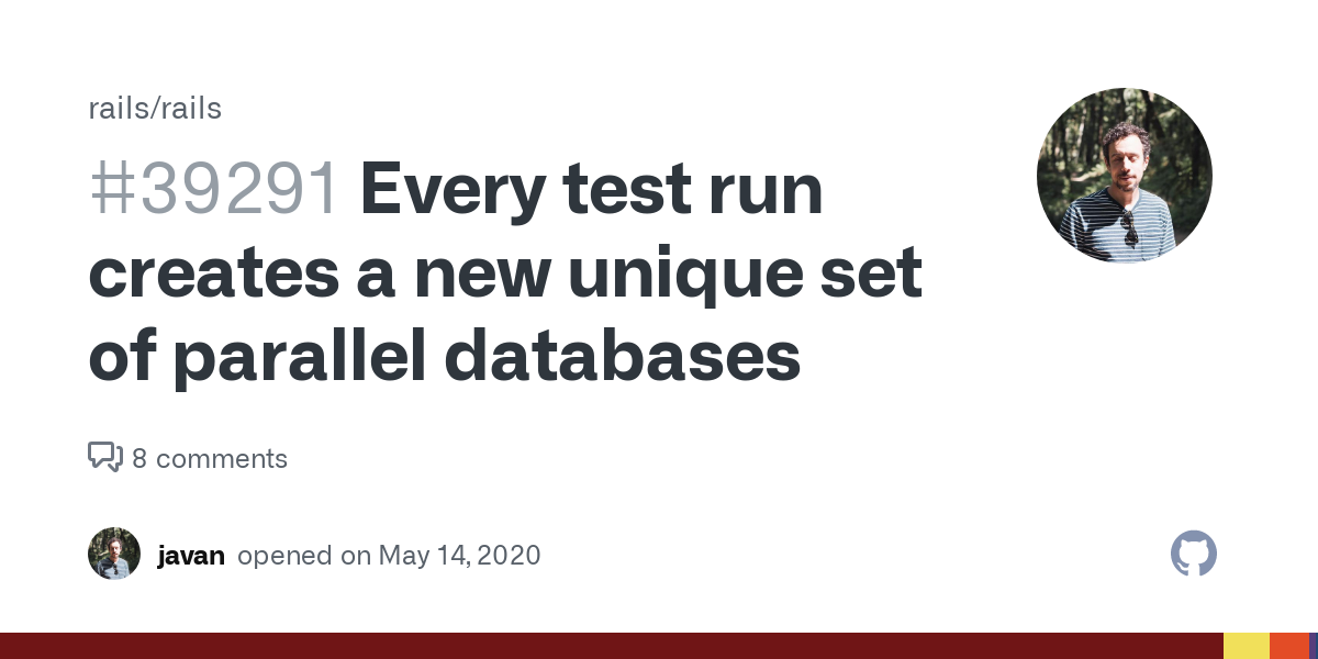Every test run creates a new unique set of parallel databases