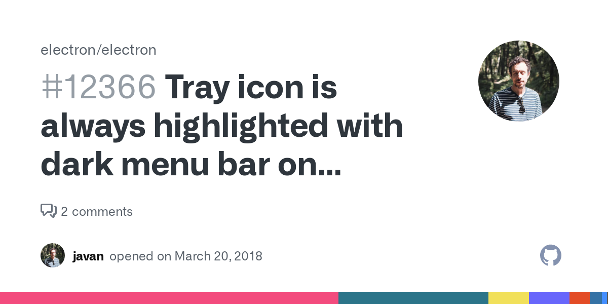 Tray icon is always highlighted with dark menu bar on macOS